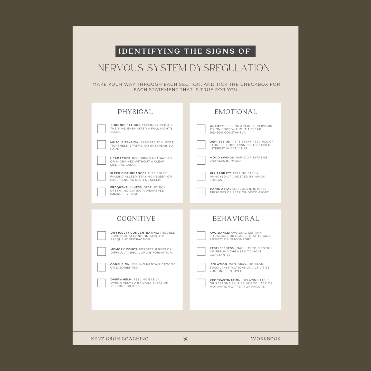 Heal Your Nervous System in 30 Days Workbook